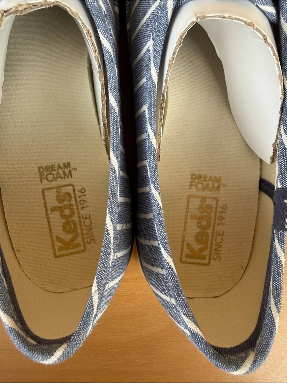 Keds Champion Chambray Breton Stripe Sneakers NIB Size 8 Blue White Nautical